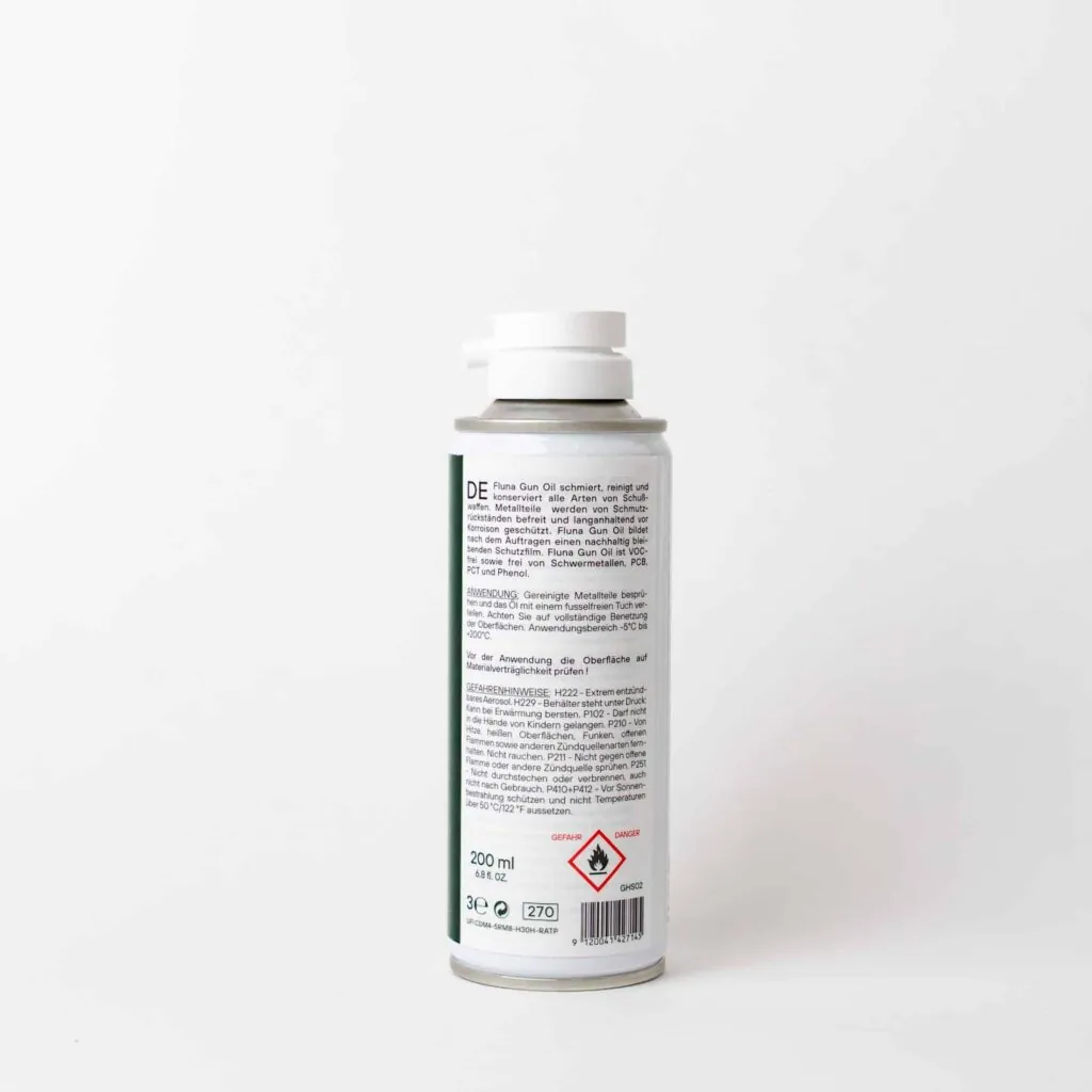 Flunatec Fluna Gun Oil Aerosol (Waffenöl) – Rückseite (3)