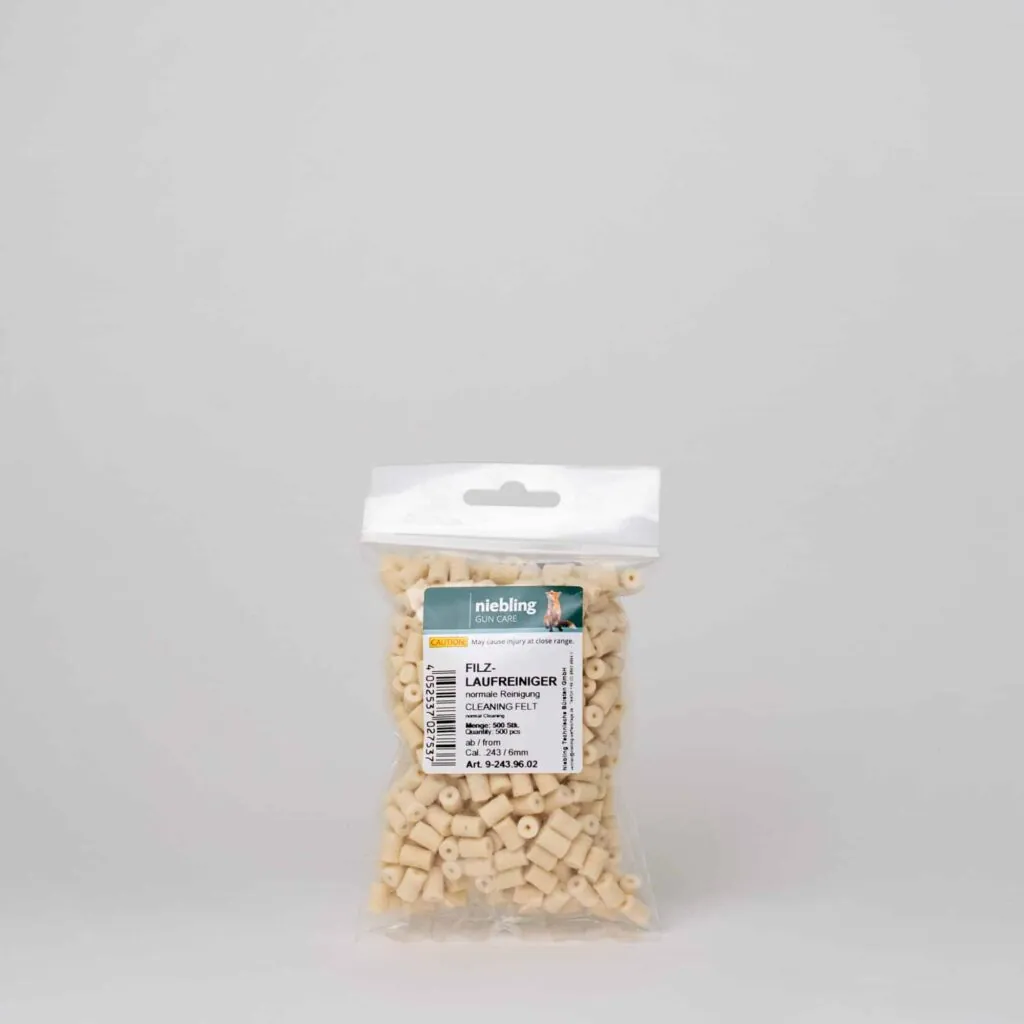 Reinigungsfilze - Normale Reinigung – 500 Stück, .243 / 6mm, Verpackung