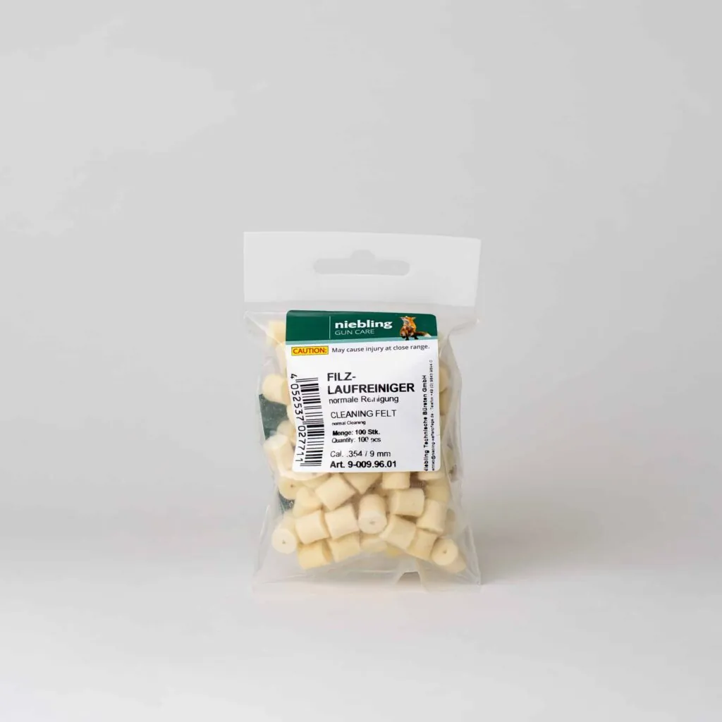 Reinigungsfilze - Normale Reinigung – 100 Stück, .354 / 9mm, Verpackung