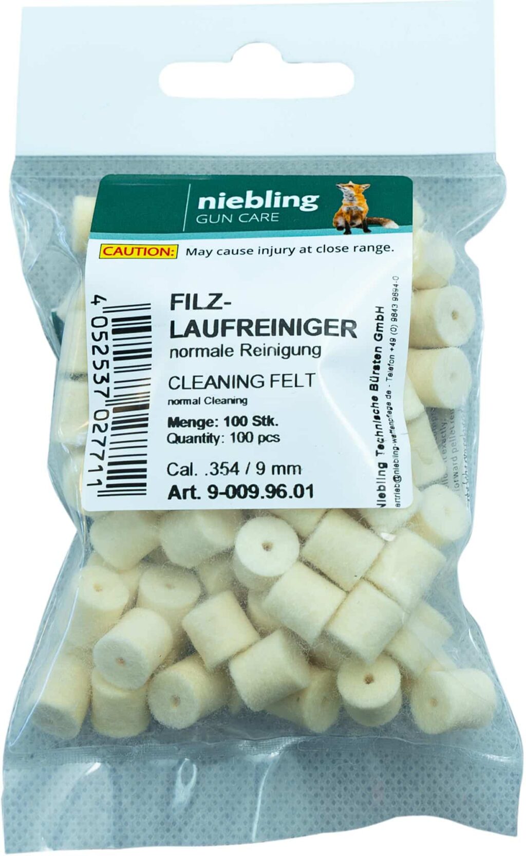 Filzlaufreiniger 100 Stk für die Waffenpflege