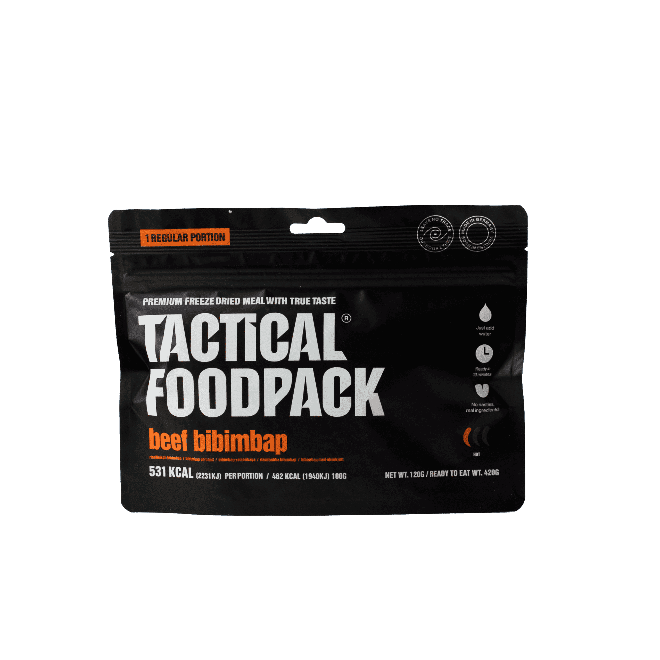Rindfleisch Bibimbap von Tactical Foodpack auch perfekt zum zelten