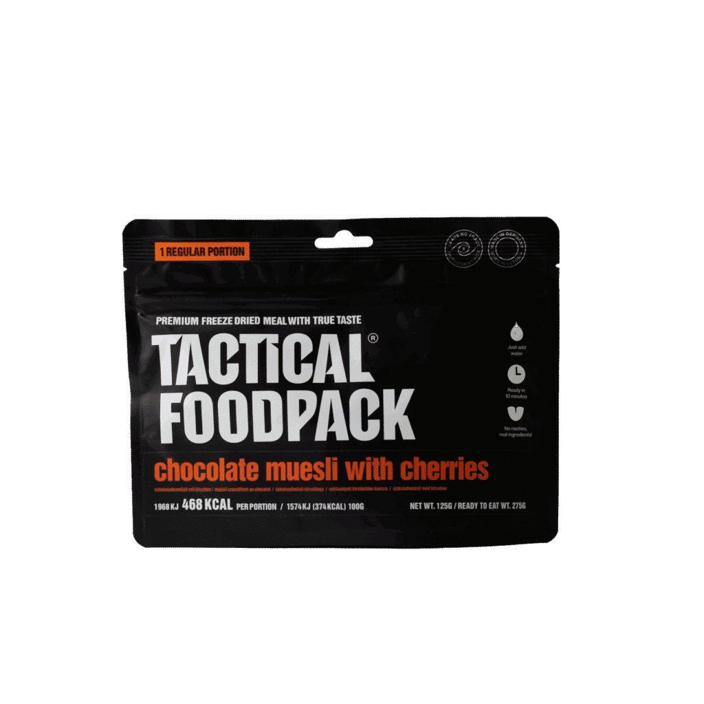 Chocolate muesli with cherries from Tactical Foodpack,