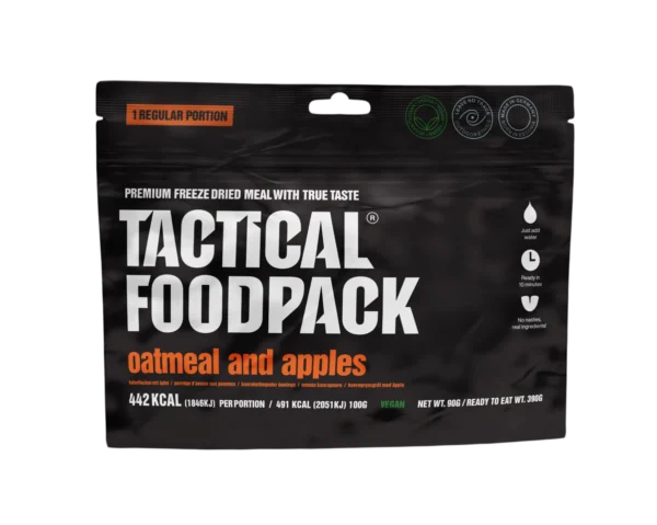 Oatmeal with apples, perfect trekking food from Tactical Foodpack