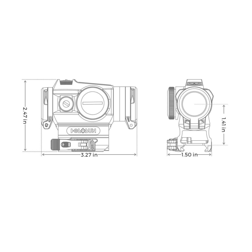 Holosun HE515C-T-GR Rotpunktvisier – Detail 3